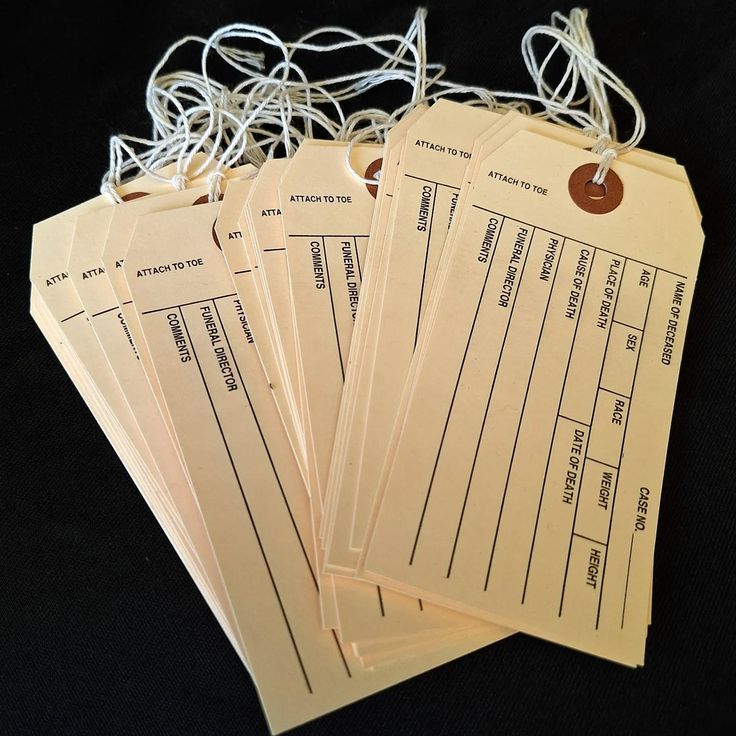 Vintage Toe Tags