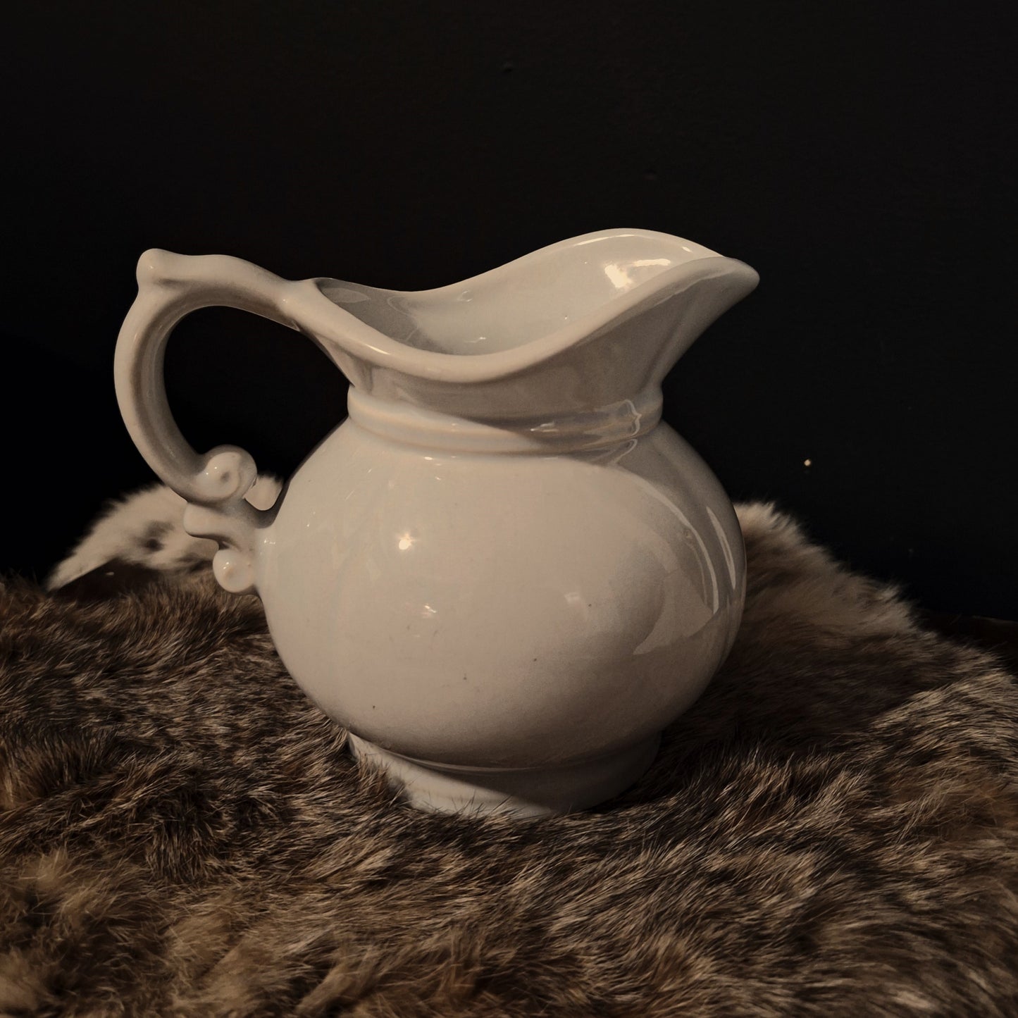 Vintage White Ceramic Pitcher