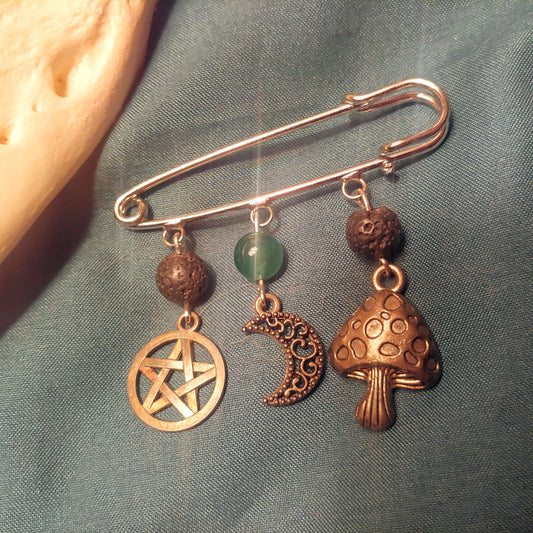 Green Witch Jacket Pin