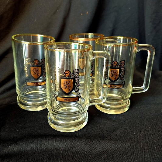 1970s Vintage Giles Medieval Style Beer Mugs