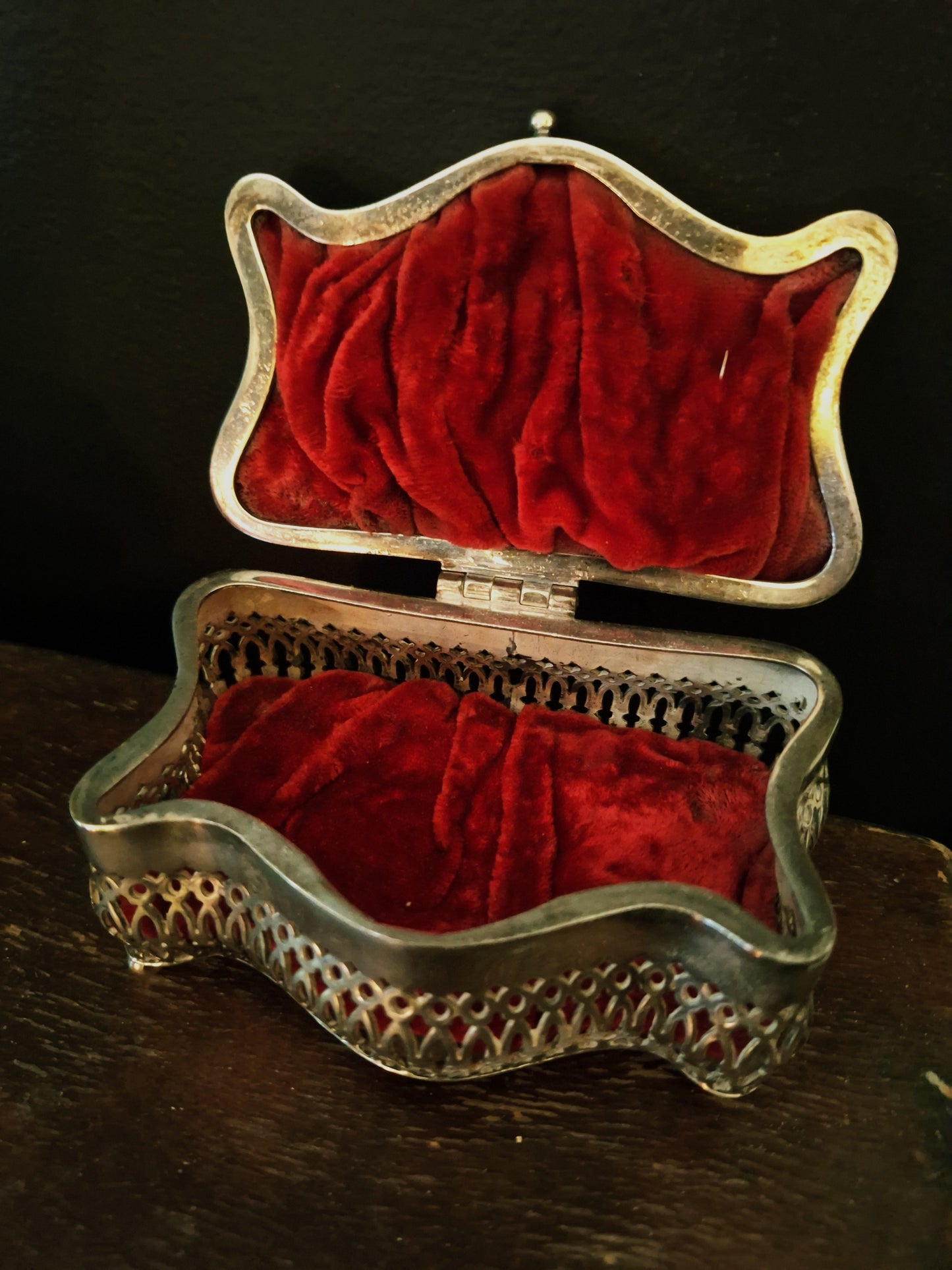 Rare Antique Silver Plate Jewelry Casket