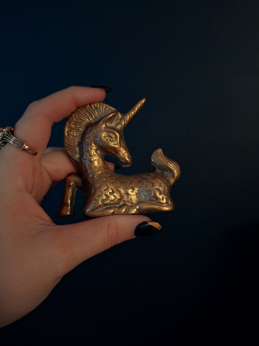 Vintage Small Brass Unicorn