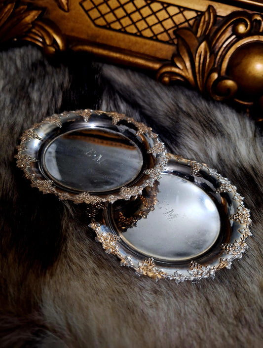 Vintage Engraved Wine Coaster