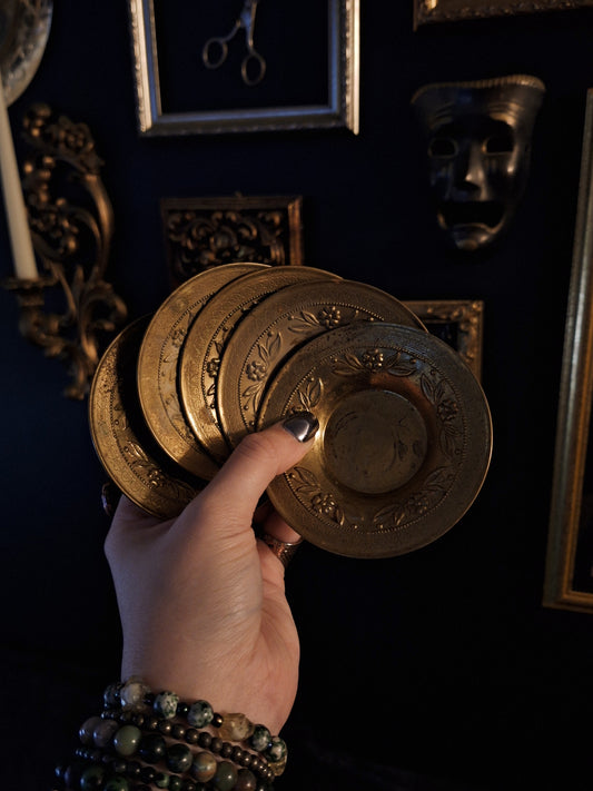 Small Vintage Brass Plates