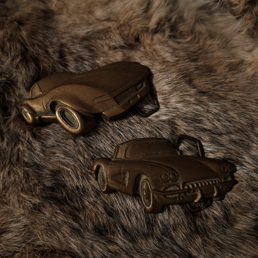 Vintage Brass Corvette Belt Buckles