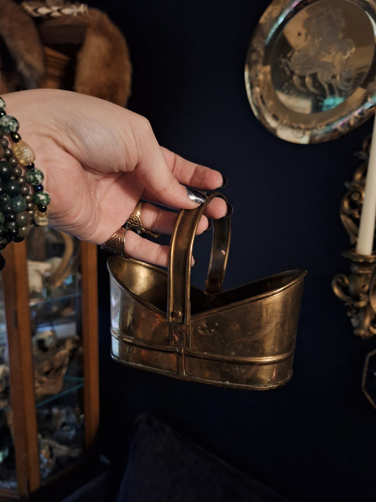 Small Vintage Brass Basket