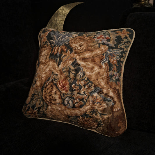 Vintage Cherub Throw Pillow