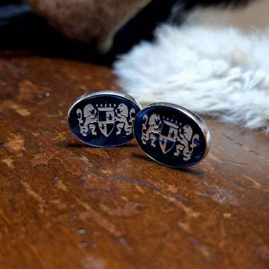 Vintage Blue Lion's Crest Cufflinks
