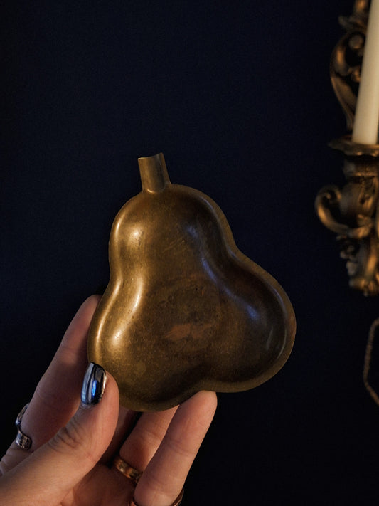 Vintage Brass Pear Trinket Dish