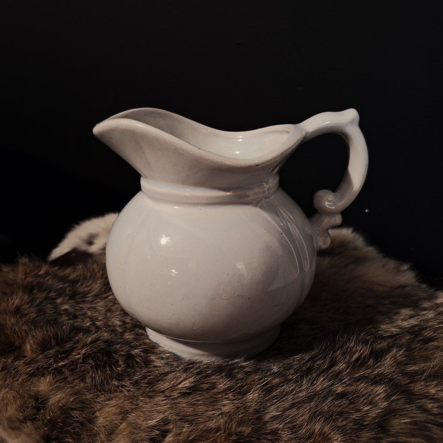 Vintage White Ceramic Pitcher